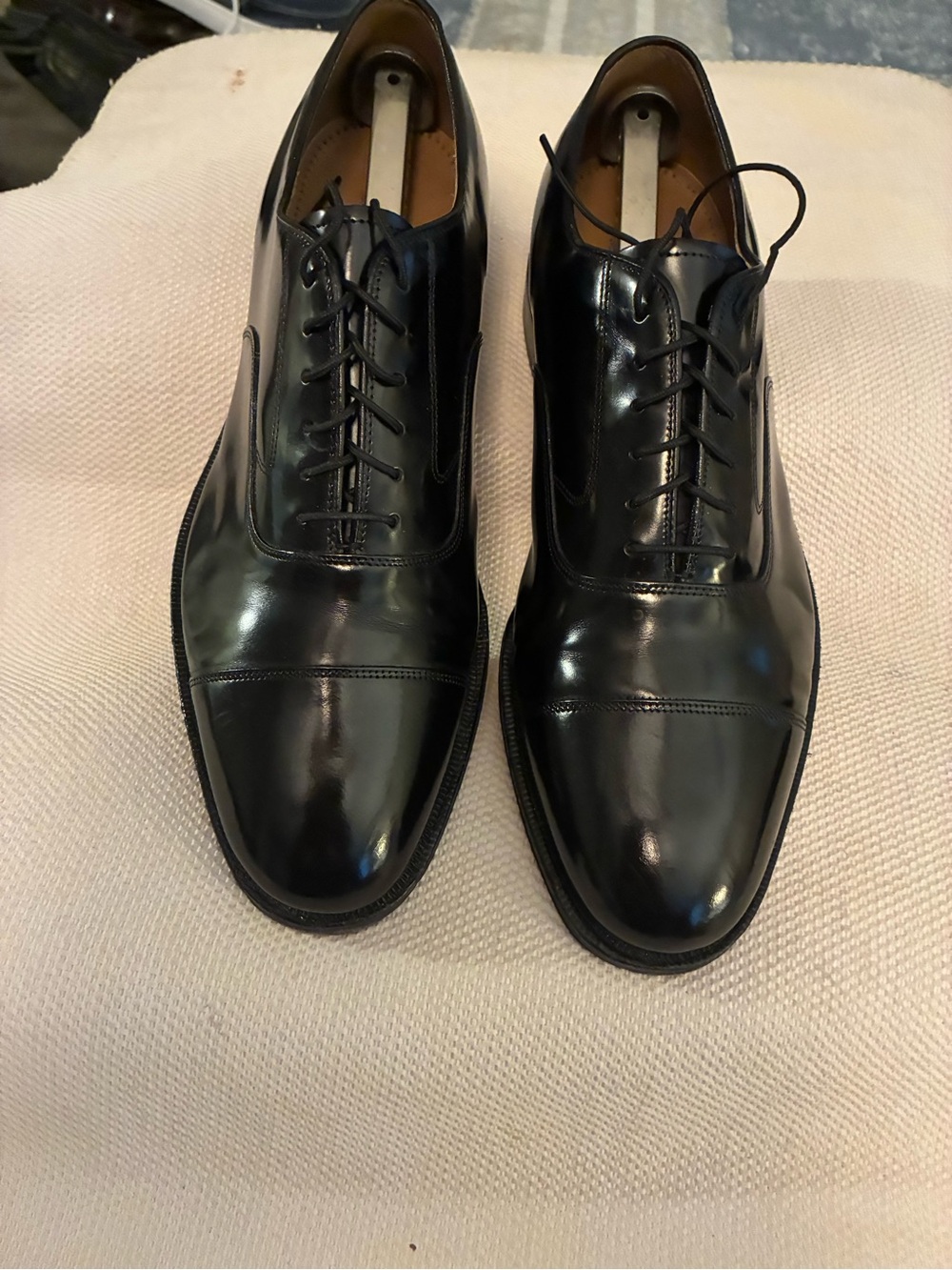 Johnson & Murphy Men's Black Cap-Toe Oxford Dress Shoes w/shoe shapers #2202981